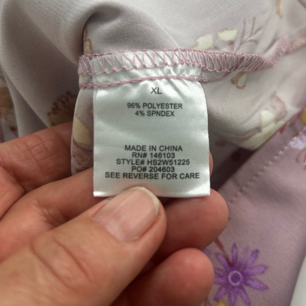 Hippie Rose Lavender Satin Floral Slip Midi Dress Fairy Babydoll Y2k Cocktail XL - Picture 10 of 13
